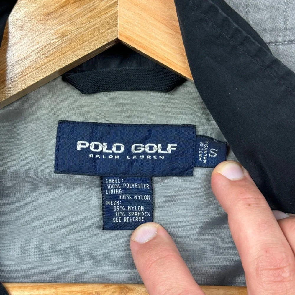 Vintage Polo Golf Ralph Lauren Jacket Men Small Black Performance Windbreaker